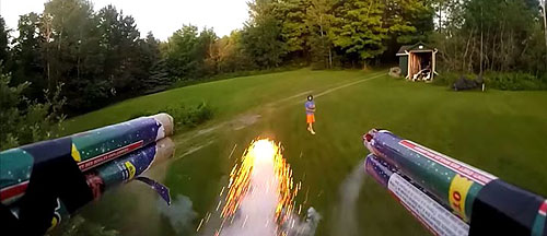 Quadcopter-shooting-fireworks