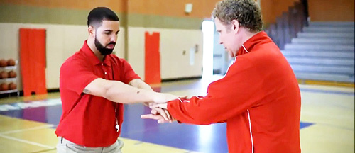 Drake-Will-Ferrell-show-off-handshakes-roast-DeRozan